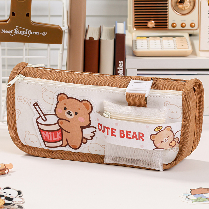 Large capacity pencil case fashion pen bag student stationery school supplies cute cartoon zipper storage box