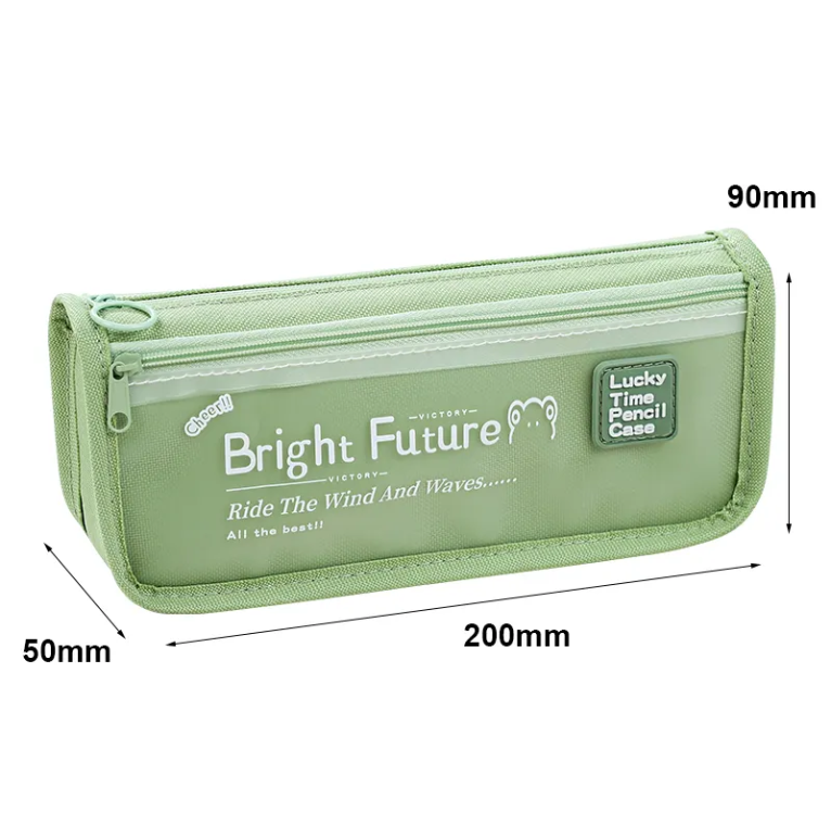 Large capacity fabric pencil case for primary and secondary school students simple transparent girl's pencil bag