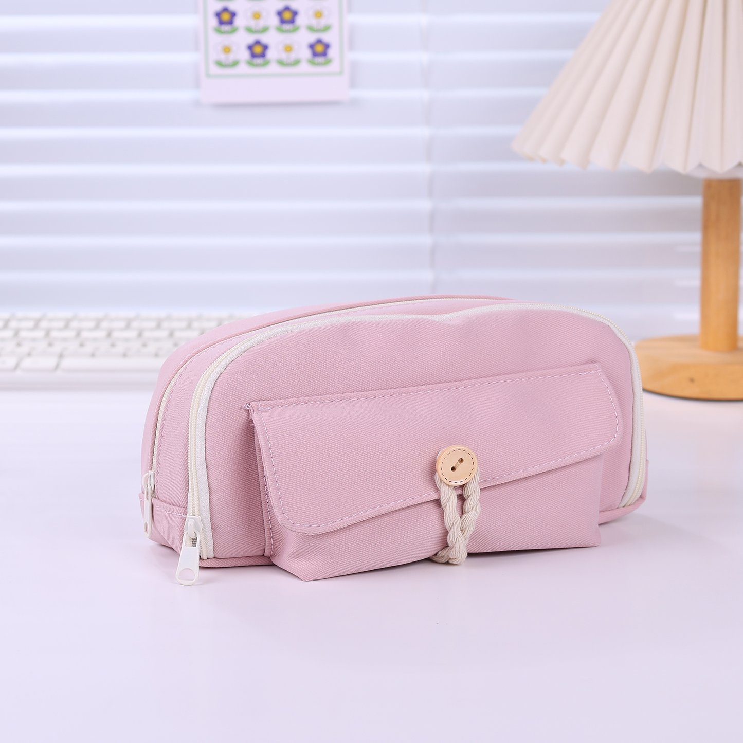 Customized multifunctional casual business fashionable pen case large capacity pencil bag