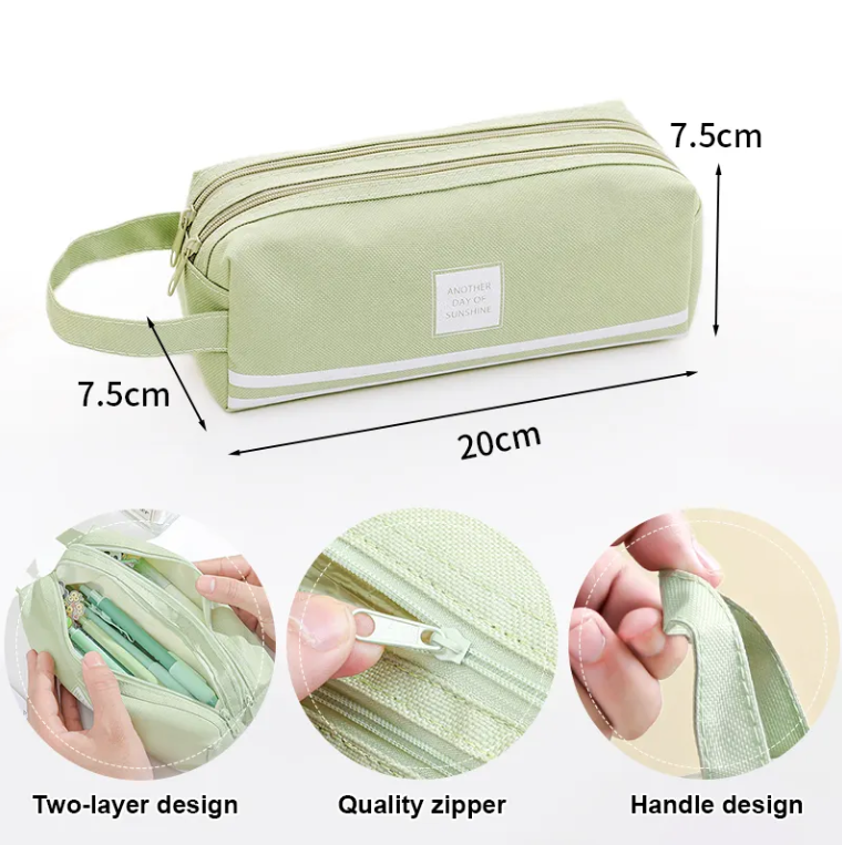 New arrival stationery OEM custom large capacity oxford cloth fabric pencil pen pouch bag for girls school pencil pouch bag case