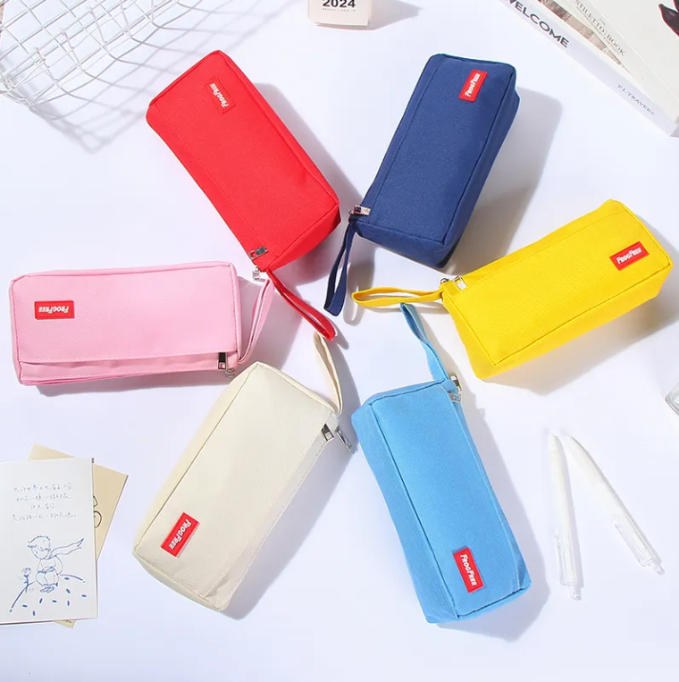 Large capacity creative solid color school pencil pouch bags custom logo factory wholesale creative pen pencil pouch bag case