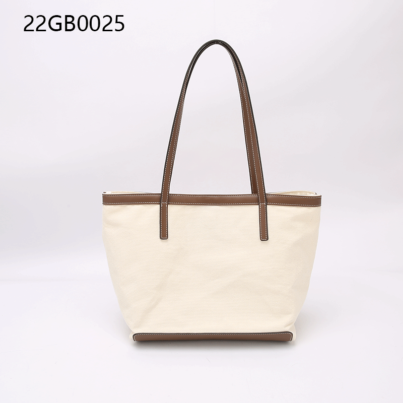 Fashion solid color tote bag large canvas white quality shopping bag