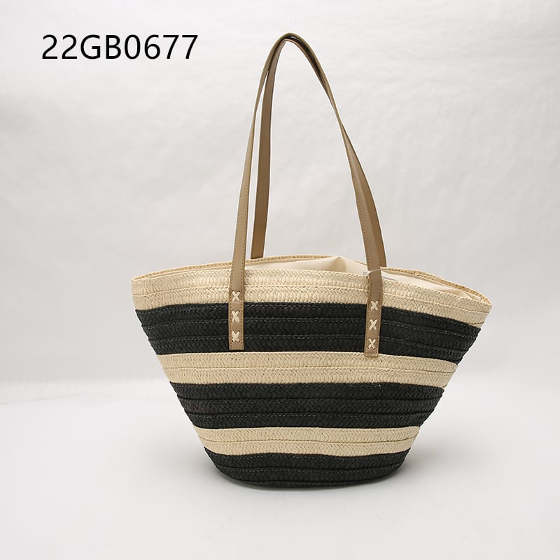 Straw bag supplier seaside vacation casual large capacity women summer straw beach tote bag