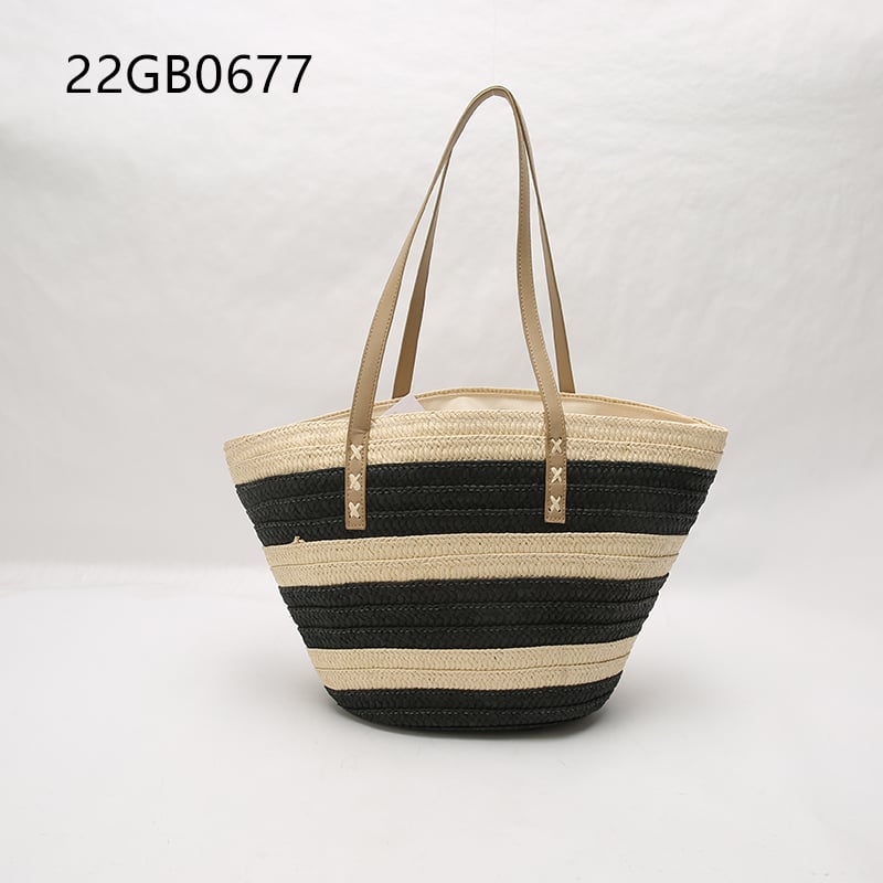 Straw bag supplier seaside vacation casual large capacity women summer straw beach tote bag