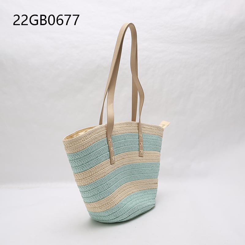 Straw bag supplier seaside vacation casual large capacity women summer straw beach tote bag