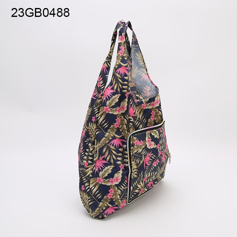 Nylon bag can print logo waterproof shopping bag foldable zipper advertising gift bag