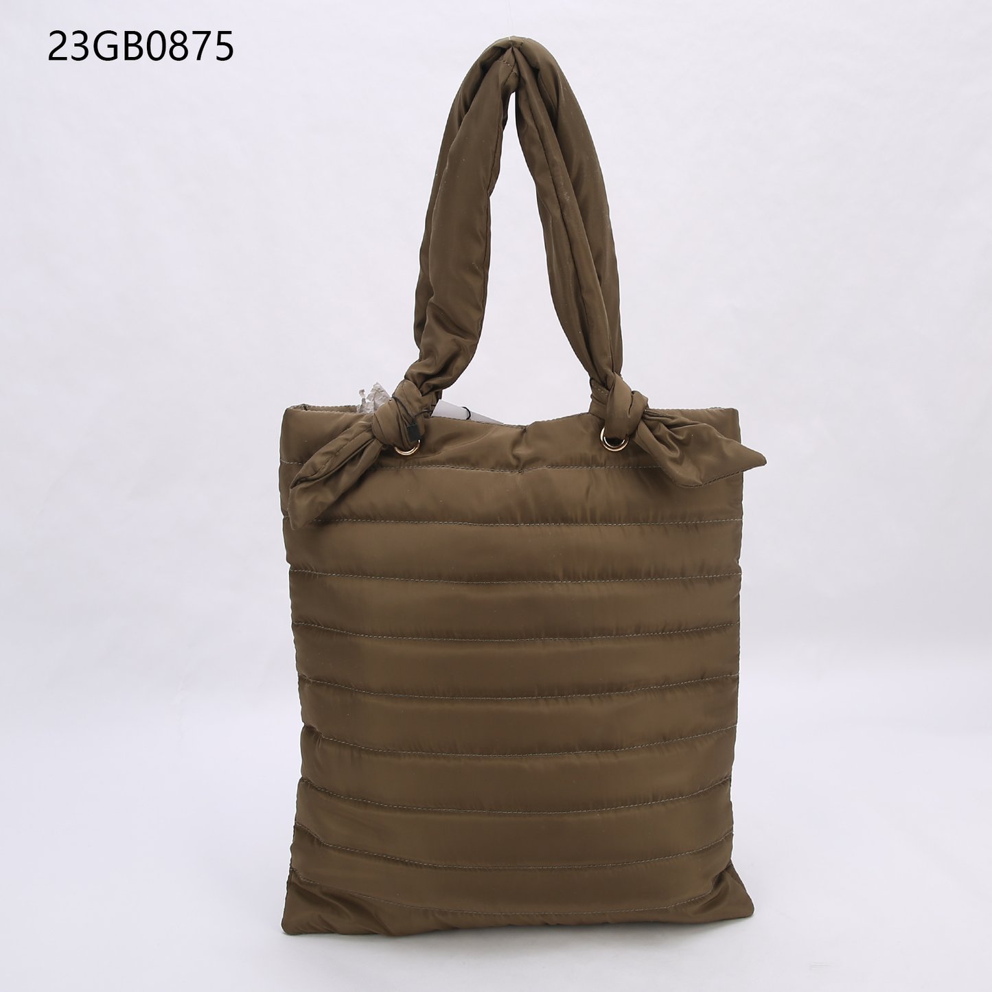 Custom puffy nylon filled cotton handbag for women fashion ladies shoulder bag puffer down tote bag