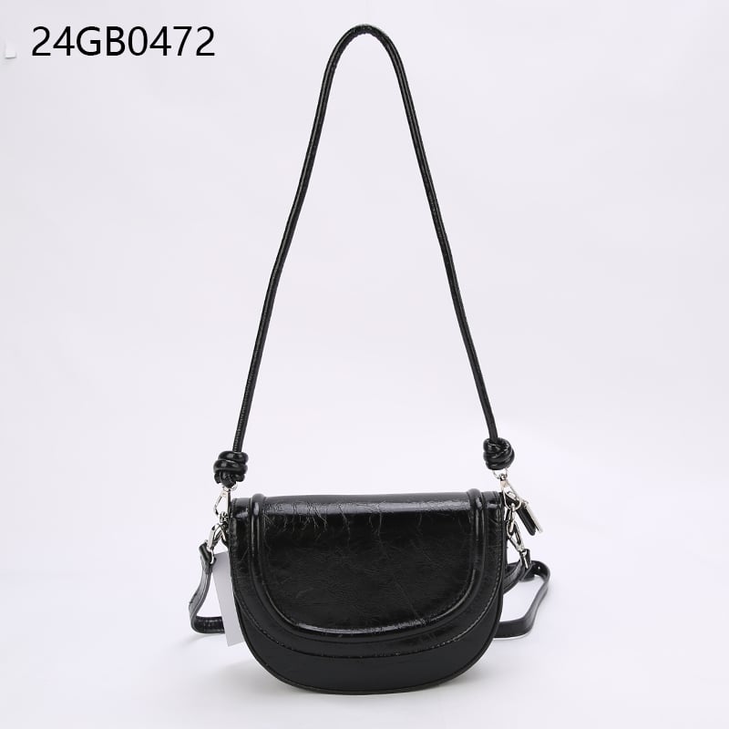 Black padded faux leather shoulder bag