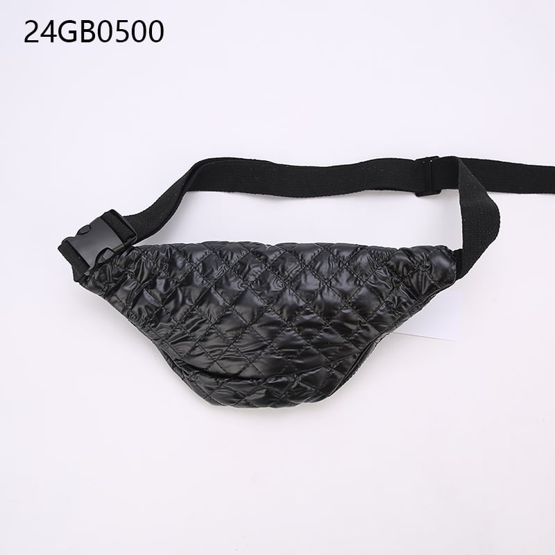 Black double zipper belt bag