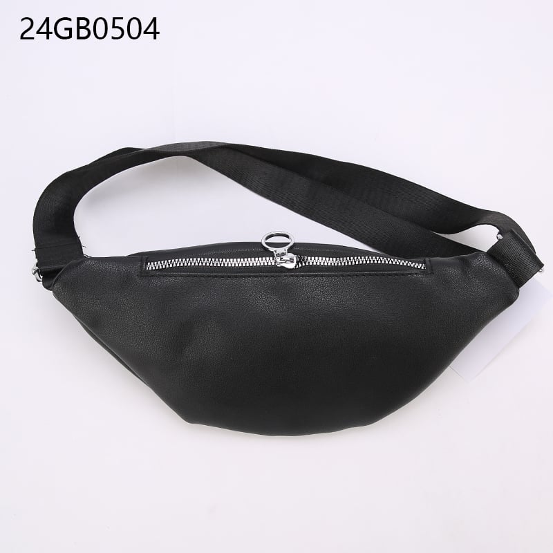 Black double zip bum bag