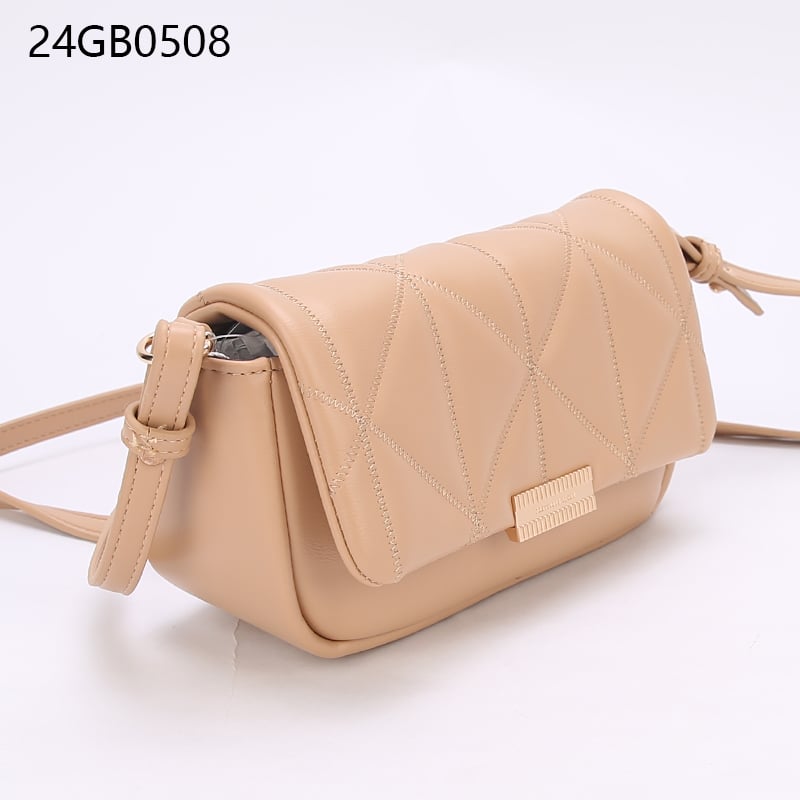 Faux leather quilted small crossbody bag