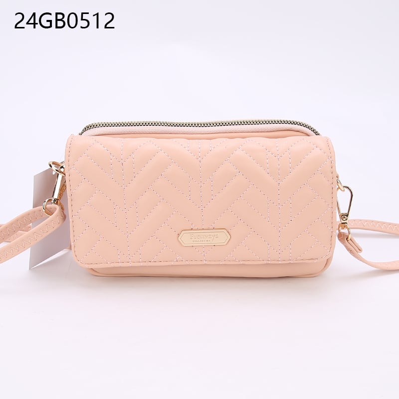 Faux leather crossbody bag with quilted design flap