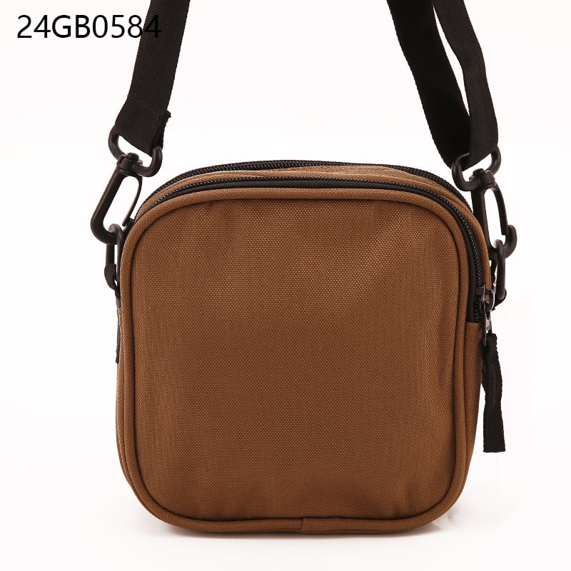 Men's black canvas messanger bag with long shoulder strap