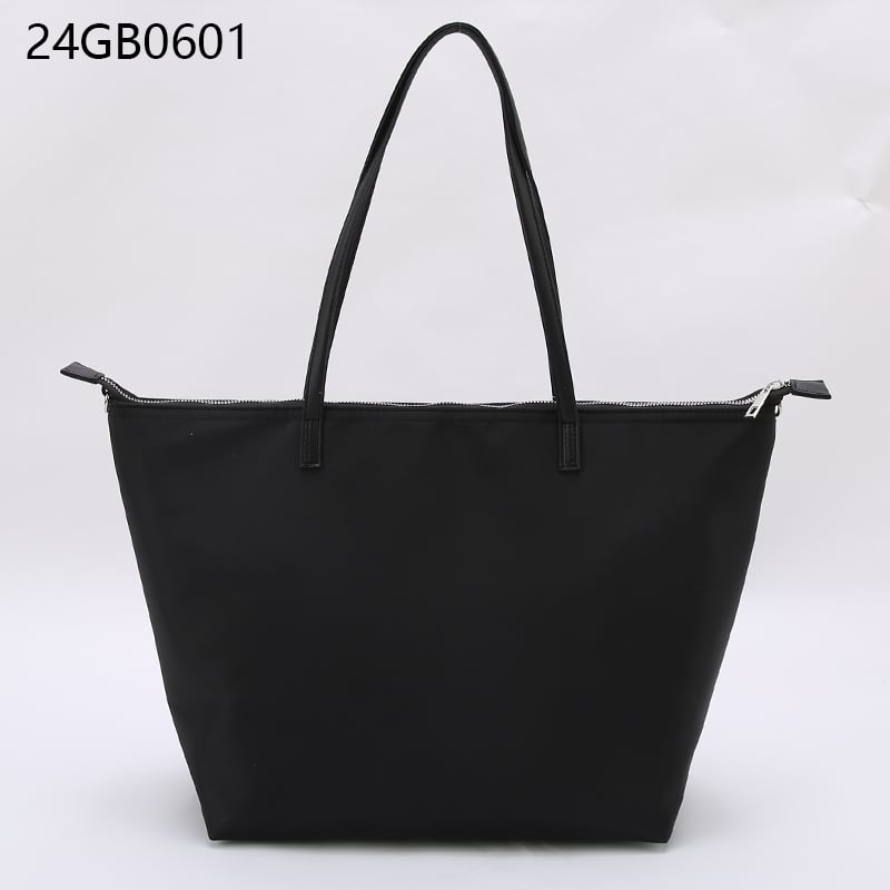 Women's black faux leather shopper bag