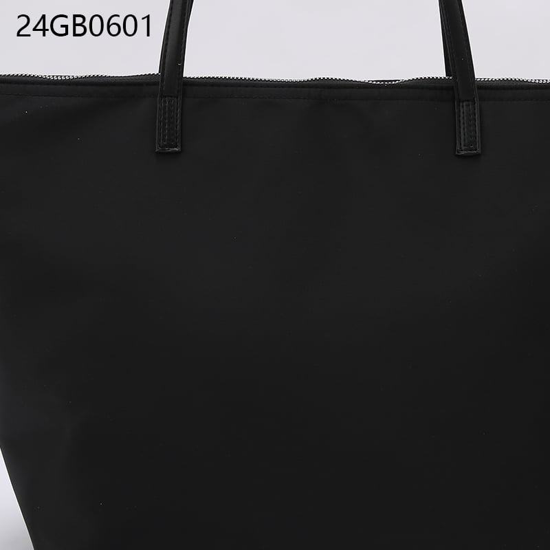 Women's black faux leather shopper bag