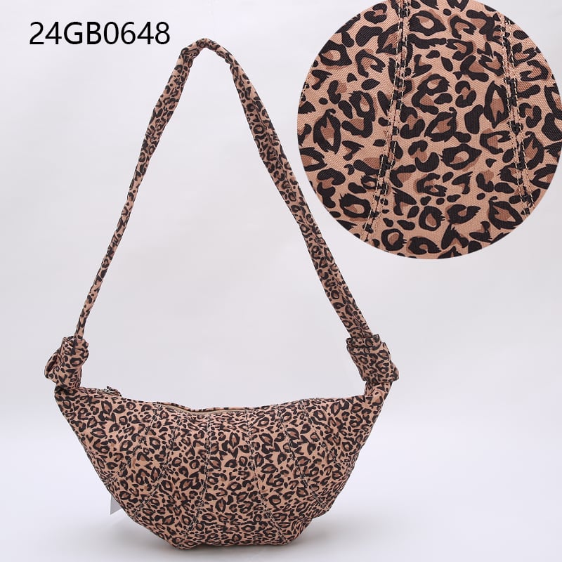 Leopard print vintage velvet suede leather tote bag croissant bag portable storage purse dumplings croissant crossbody bag