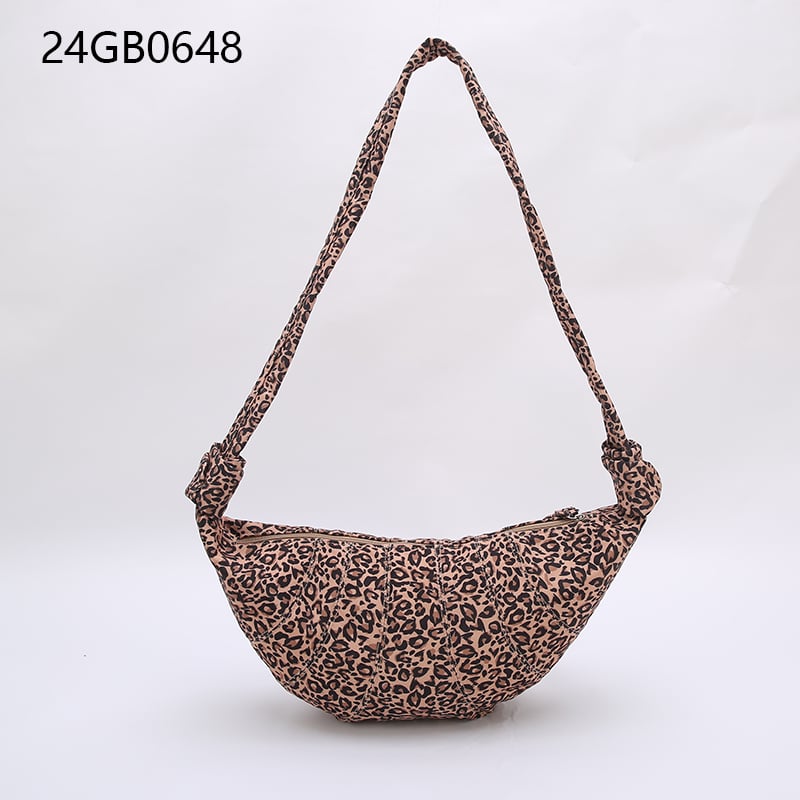 Leopard print vintage velvet suede leather tote bag croissant bag portable storage purse dumplings croissant crossbody bag