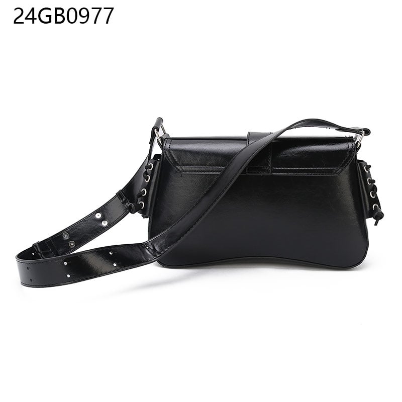 Latest leather motorcycle bag straps shoulder crossbody ladies shoulder bag small for women black shoulder bag