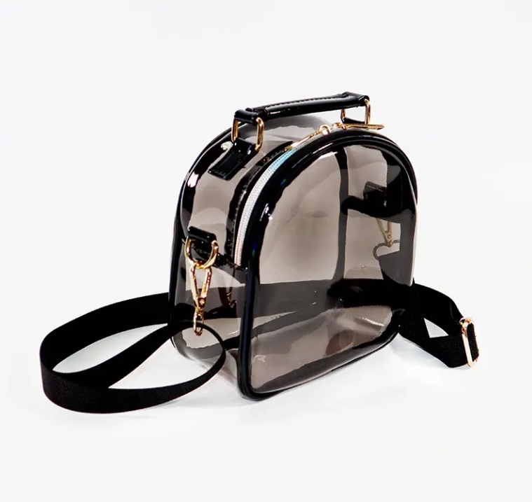 Hot selling fashion transparency solid color PVC women's shoulder bags designer backpack for young lady