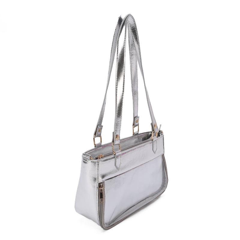 New fashion ladies PU leather tote bag woman retro crossbody bag with transparent window