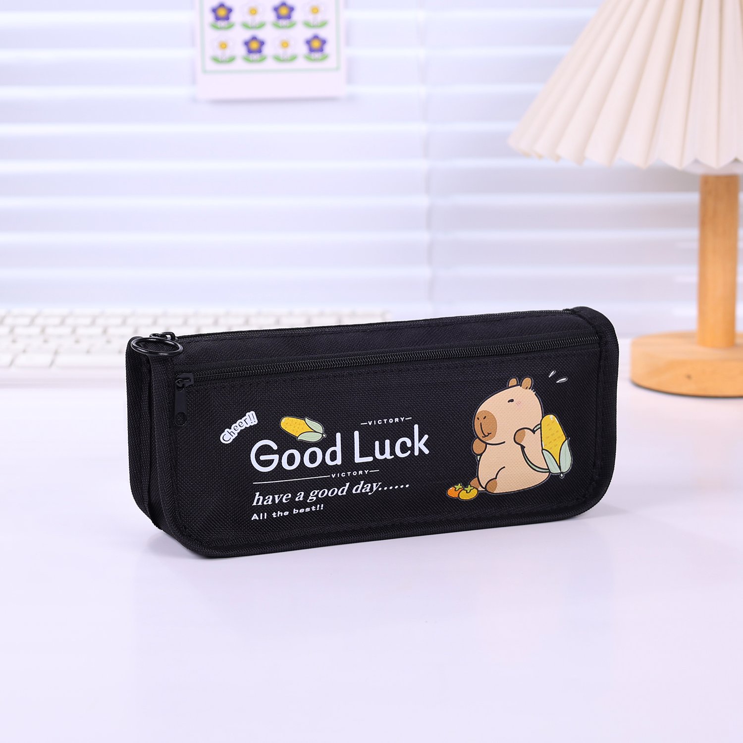 Hot sale cute children stationery high quality cartoon series multifunction canvas kids pencil case customizable pattern