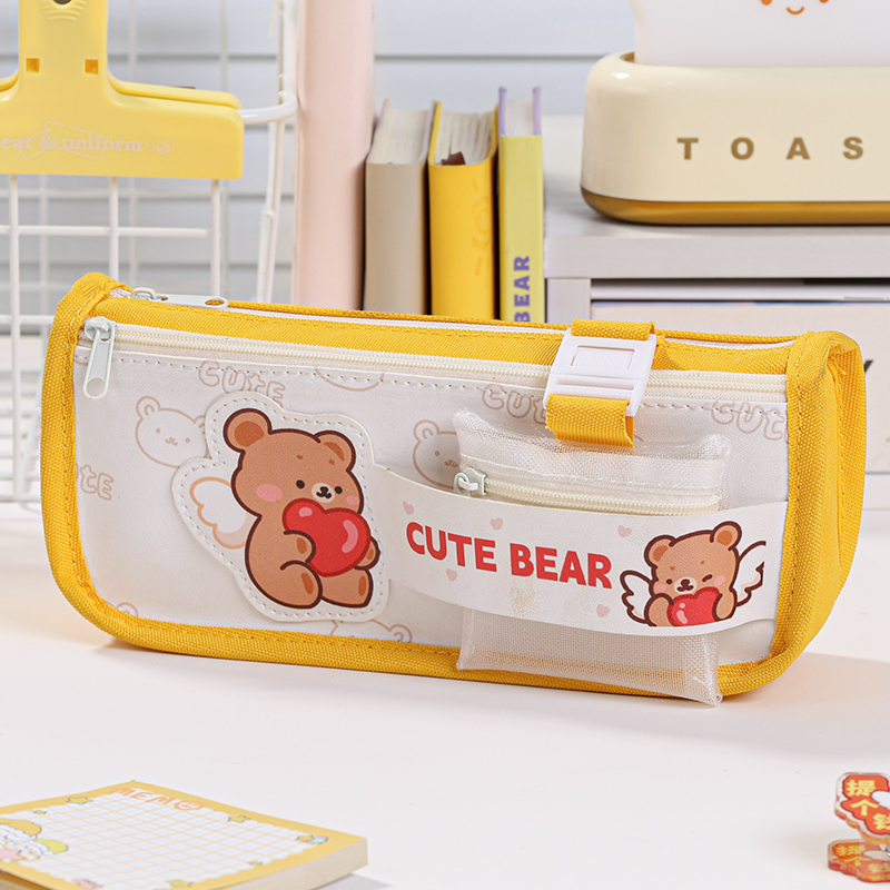 Large capacity pencil case fashion pen bag student stationery school supplies cute cartoon zipper storage box