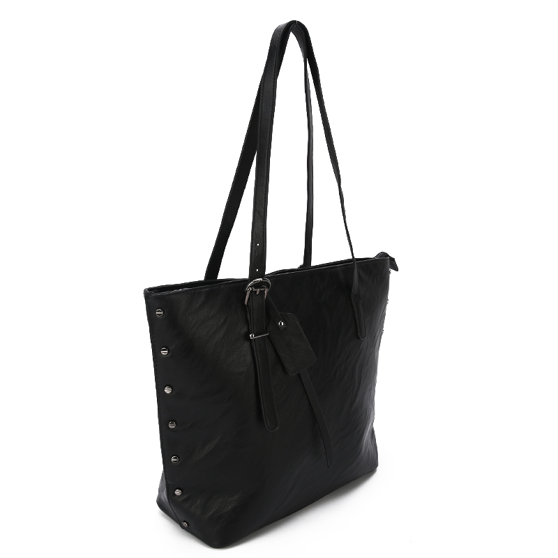 Women totebag new fashion luxury womens tote shoulder bag with studs whole sale tote bags with pocket and zipper