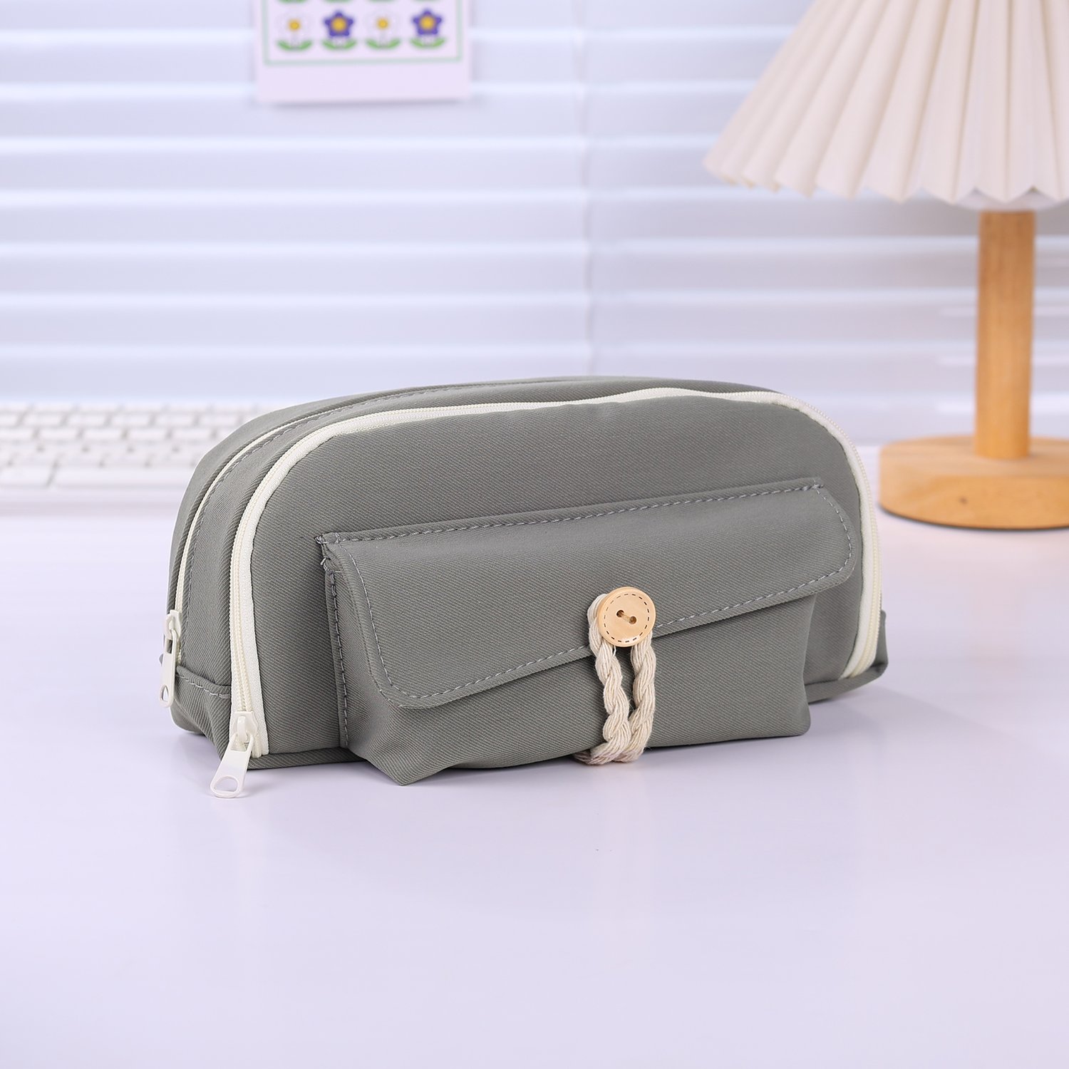 Customized multifunctional casual business fashionable pen case large capacity pencil bag