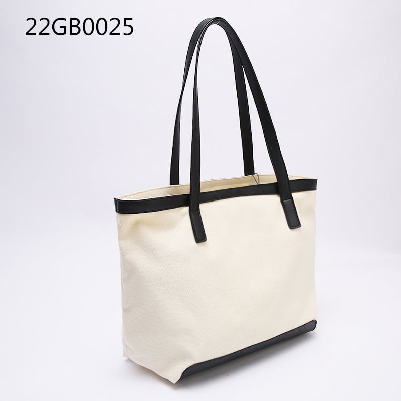 Fashion solid color tote bag large canvas white quality shopping bag