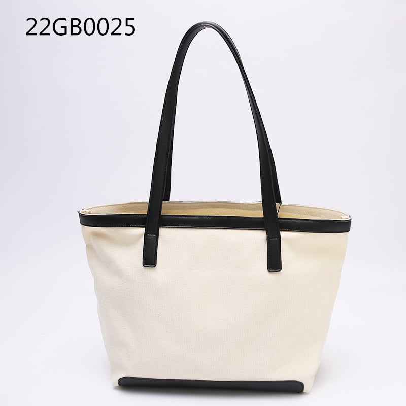 Fashion solid color tote bag large canvas white quality shopping bag