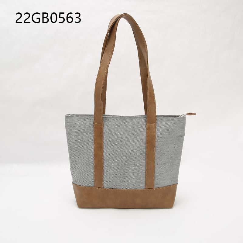 ladies large capacity eco heavy canvas tote bag with handle extend to the bottom