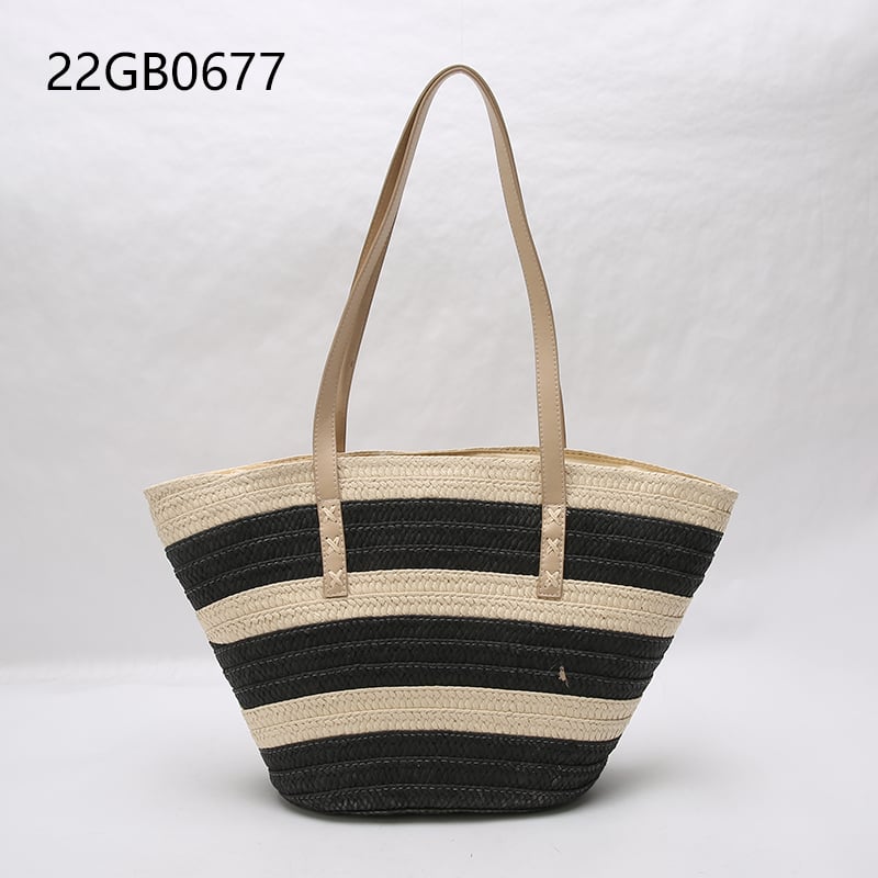 Straw bag supplier seaside vacation casual large capacity women summer straw beach tote bag