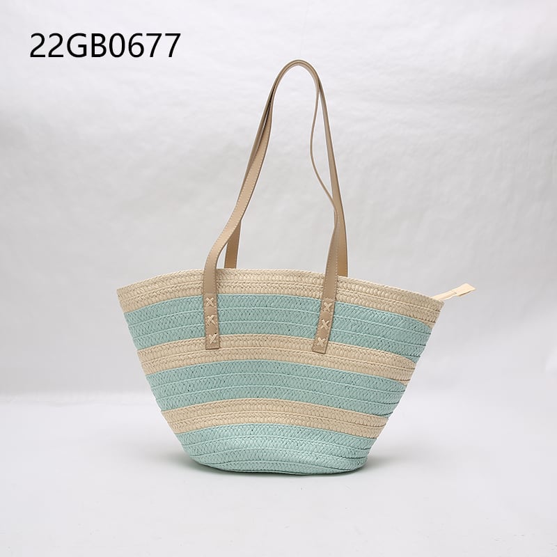 Straw bag supplier seaside vacation casual large capacity women summer straw beach tote bag