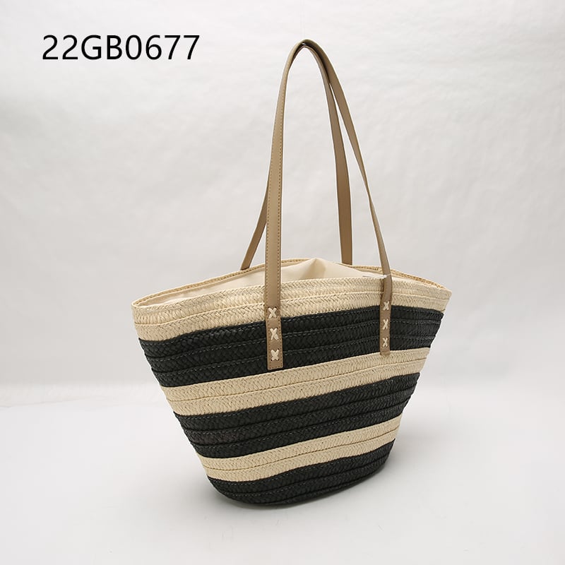 Straw bag supplier seaside vacation casual large capacity women summer straw beach tote bag