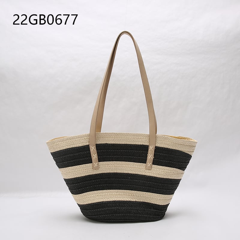 Straw bag supplier seaside vacation casual large capacity women summer straw beach tote bag