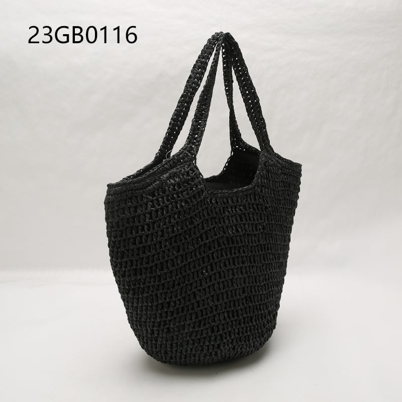 Handmade crocheted natural paper straw tote style shopper bag fashioned rock national design canvas cotton lining customizable