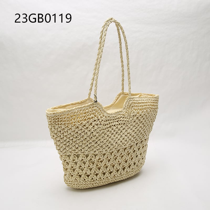 New summer handmade woven bag seaside holiday beach straw bag crochet portable shoulder women's bag