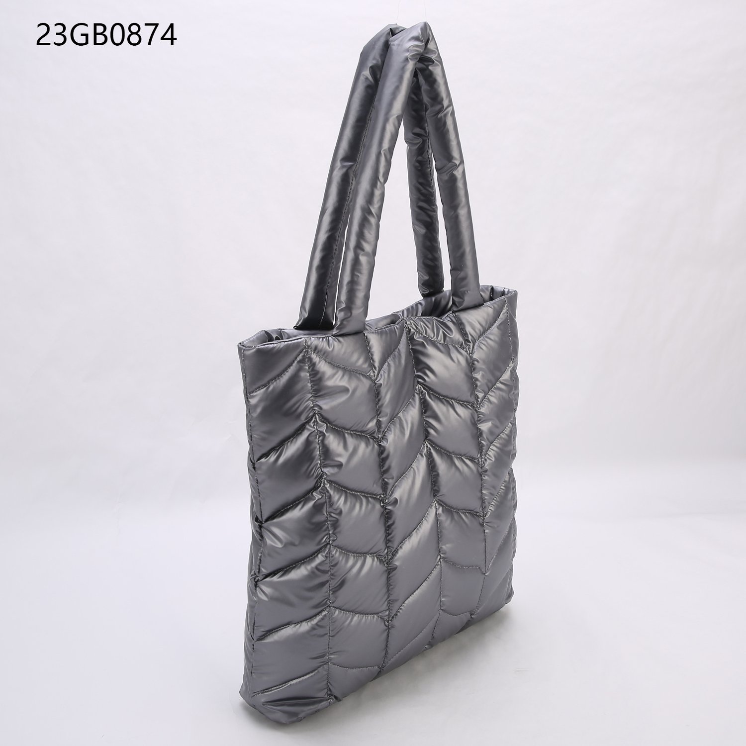 Large women winter soft nylon quilted bag custom logo travel puffer tote bag