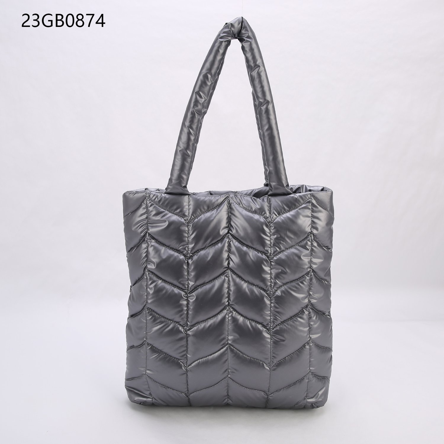 Large women winter soft nylon quilted bag custom logo travel puffer tote bag