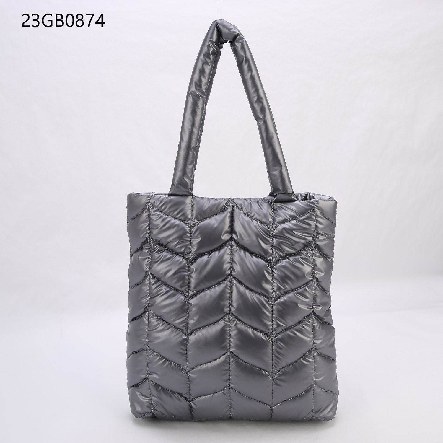 Large women winter soft nylon quilted bag custom logo travel puffer tote bag