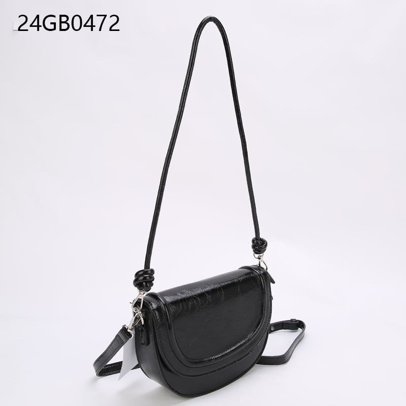 Black padded faux leather shoulder bag