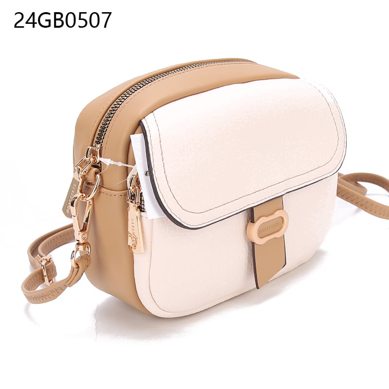 Prettyzys ladies simple shoulder oval patchwork horizontal flap square bag portable women small square bag