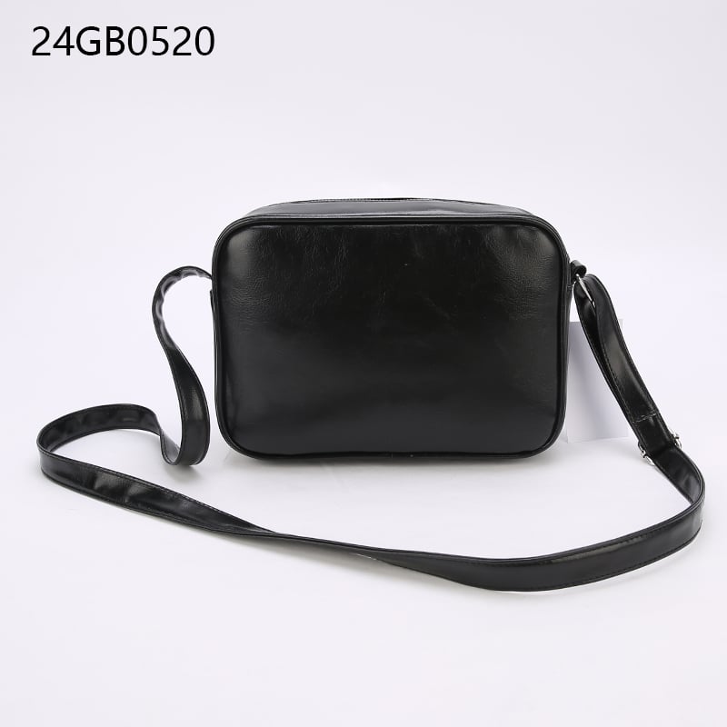 High-quality black faux leather shoulder bag