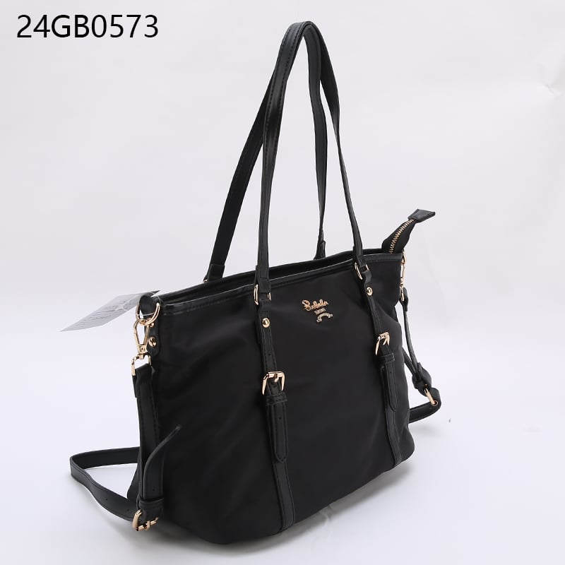 Large nylon tote bag with shoulder strap