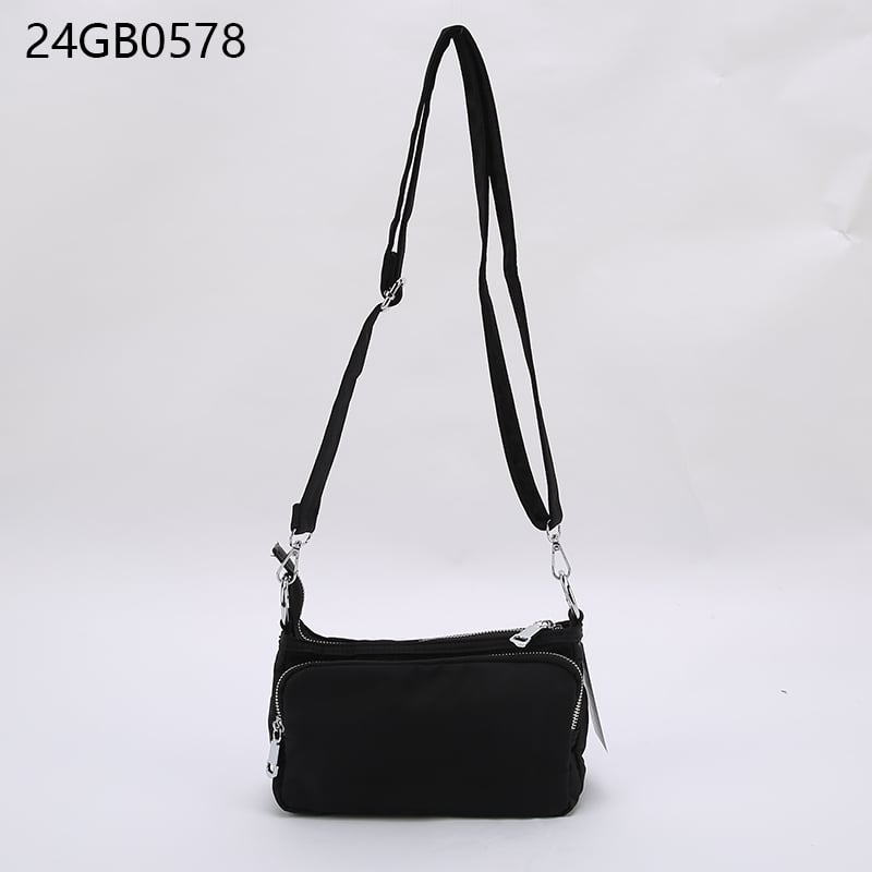 Crossbody bag with multiple pockets and long shoulder strap