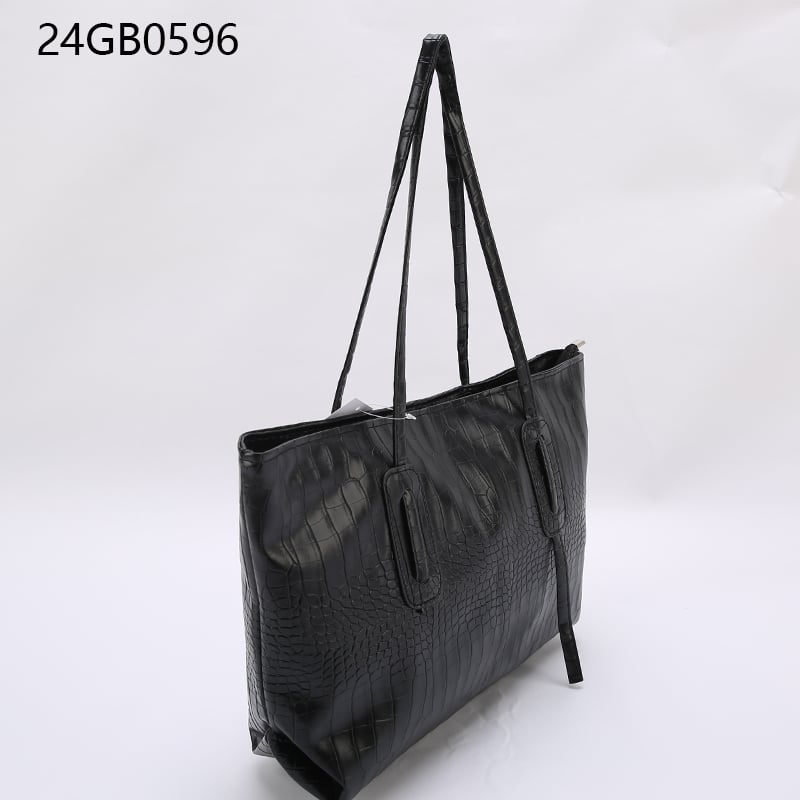 Women faux leather croc effect tote bag