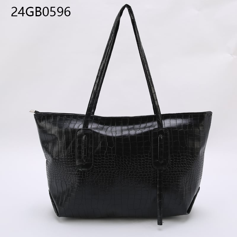 Women faux leather croc effect tote bag