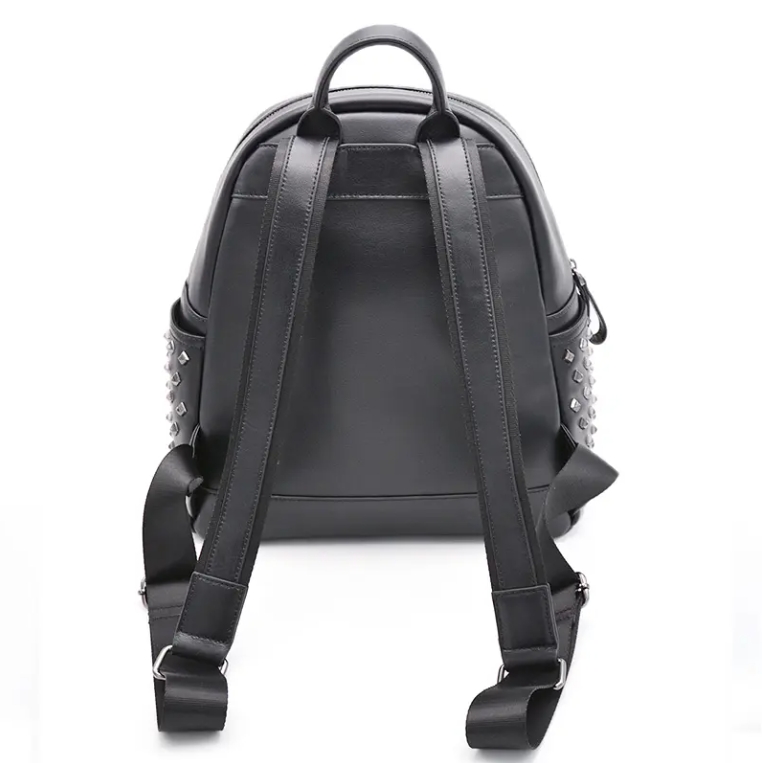 Custom daily use small black fashion real genuine cow leather backpack for ladies women