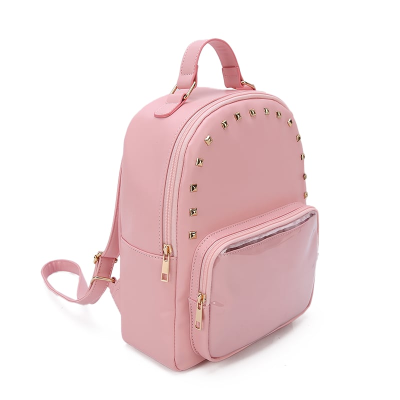 Fashion backpack bag for girls ladies cute travel casual daily custom small women's school backpack with transparent window