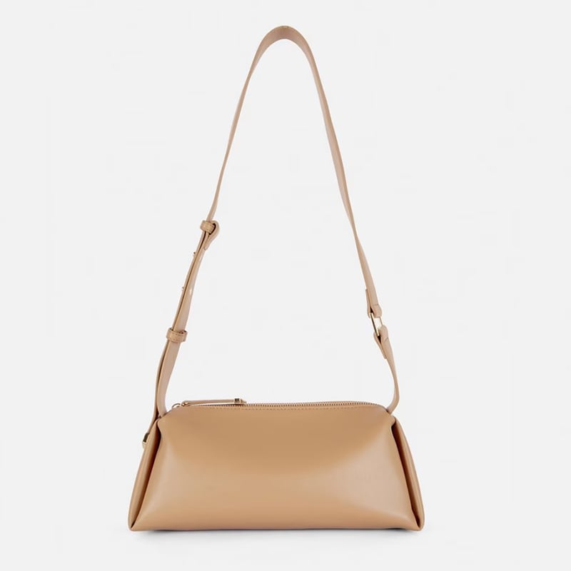 Women's camel sculptural crossbody bag